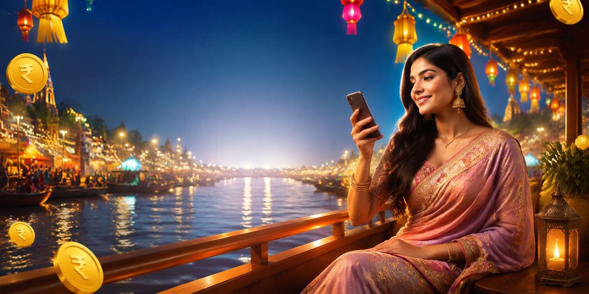 Jackpot big win celebration with Indian currency